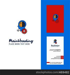 Artificial intelligence Creative Logo and business card. vertical Design Vector