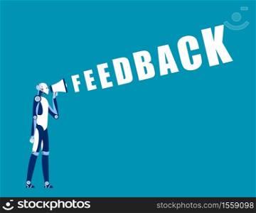 Artificial Intelligence feedback. Concept business vector, Communication, Talking