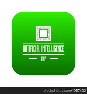 Artificial intelligence icon green vector isolated on white background. Artificial intelligence icon green vector