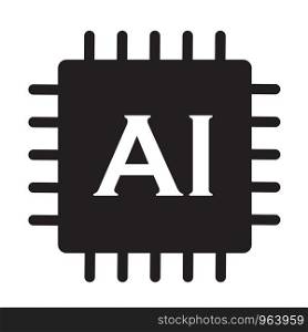 Artificial Intelligence icon on white background. flat style. Artificial Intelligence icon for your web site design, logo, app, UI. AI logo symbol.