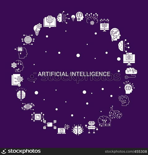 Artificial Intelligence Icon Set. Infographic Vector Template