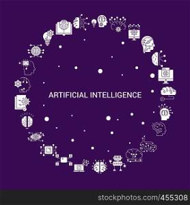 Artificial Intelligence Icon Set. Infographic Vector Template