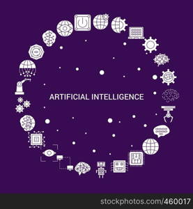 Artificial Intelligence Icon Set. Infographic Vector Template