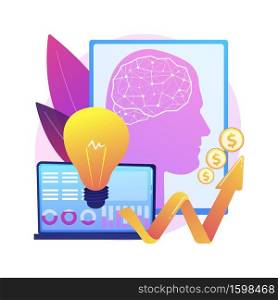 Artificial intelligence in financing abstract concept vector illustration. Financial robo advisor, AI hedge funds, artificial intelligence, technology-based finance service abstract metaphor.. Artificial intelligence in financing abstract concept vector illustration.
