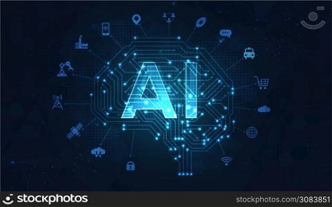 Artificial intelligence, machine learning, ai, data deep learning for future technology artwork, mining, isometric, neural network, machine programming and Responsive web banner. vector Illustration.