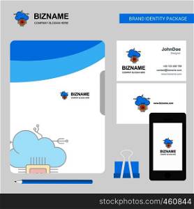 Artificial intelligence on cloud Business Logo, File Cover Visiting Card and Mobile App Design. Vector Illustration