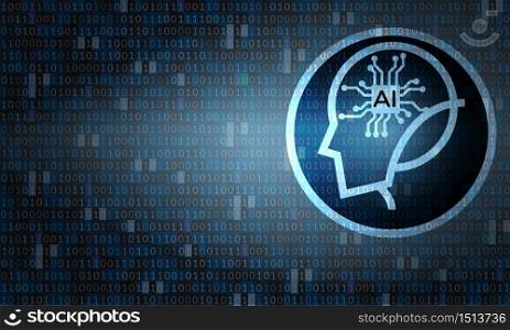 Artificial Intelligence on digital background - Vector