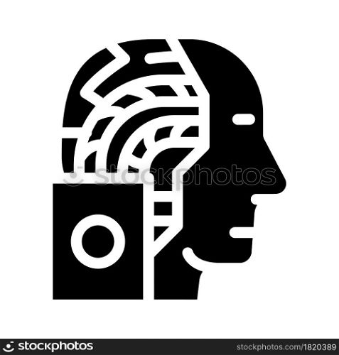 artificial intelligence robot glyph icon vector. artificial intelligence robot sign. isolated contour symbol black illustration. artificial intelligence robot glyph icon vector illustration