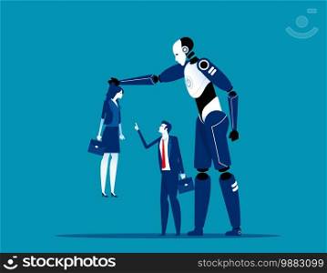 Artificial intelligence technology competition. Concept business technology futuristic vector illustration. Automation