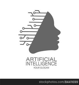 Artificial intelligence. Vector icon for logo, brand, sticker and creative illustration. Flat style