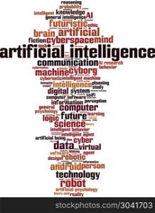 Artificial intelligence word cloud concept. Vector illustration