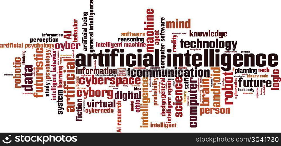 Artificial intelligence word cloud concept. Vector illustration ...