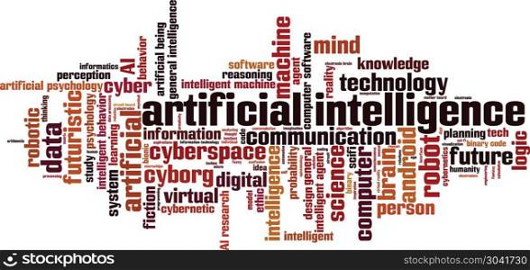Artificial intelligence word cloud concept. Vector illustration