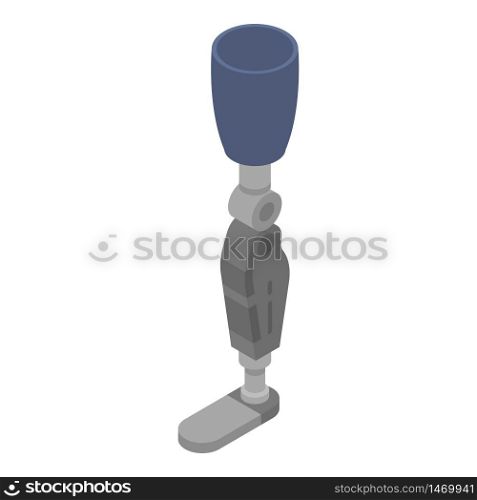 Artificial metal leg limbs icon. Isometric of artificial metal leg limbs vector icon for web design isolated on white background. Artificial metal leg limbs icon, isometric style