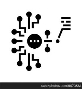 artificial model neural network glyph icon vector. artificial model neural network sign. isolated contour symbol black illustration. artificial model neural network glyph icon vector illustration