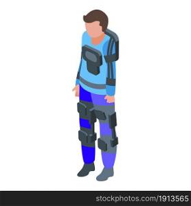 Artificial robot icon isometric vector. Human suit. Man exoskeleton. Artificial robot icon isometric vector. Human suit