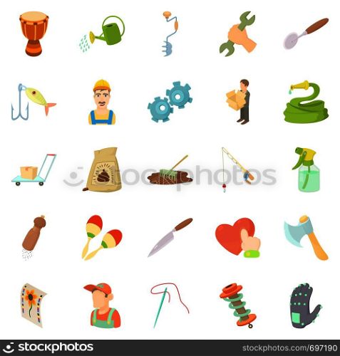Artisanal icons set. Cartoon set of 25 artisanal vector icons for web isolated on white background. Artisanal icons set, cartoon style