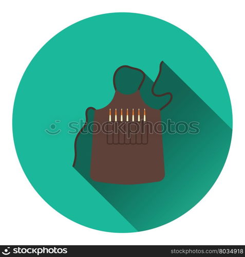 Artist apron icon. Flat color design. Vector illustration.