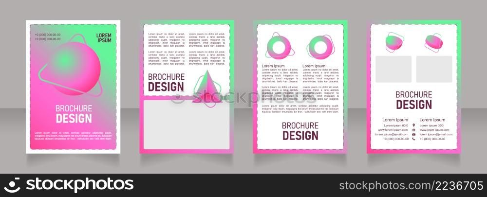 Artist blank brochure design. Template set with copy space for text. Premade corporate reports collection. Editable 4 paper pages. Bahnschrift SemiLight, Bold SemiCondensed, Arial Regular fonts used. Artist blank brochure design