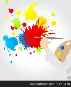 artist has drawn blots. The artist has drawn blots on a canvas. A vector illustration