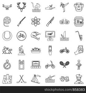 Artist icons set. Outline style of 36 artist vector icons for web isolated on white background. Artist icons set, outline style