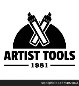 Artist tool logo. Simple illustration of artist tool vector logo for web. Artist tool logo, simple black style