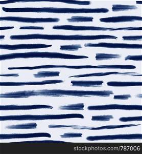 Artistic brush stripes seamless pattern. Hand drawn blue ink stripe backdrop. Vector illustration. Artistic brush stripes seamless pattern. Hand drawn blue ink stripe