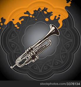 Artistic conceptual background with trumpet