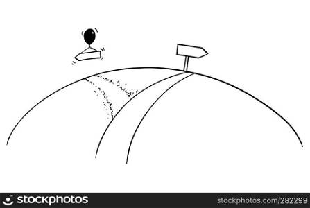 Artistic drawing of conceptual road or way with hidden crossroad and creative way in another direction. Directional road arrow sign is hovering tied to the inflatable balloon.. Drawing of Road and Different Creative Way