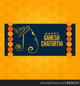 artistic ganesh chaturthi festival greeting background design