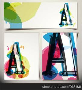 Artistic Greeting Card Font vector Illustration - Letter A
