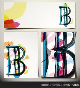 Artistic Greeting Card Font vector Illustration - Letter B