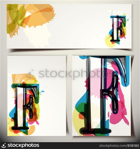 Artistic Greeting Card Font vector Illustration - Letter F