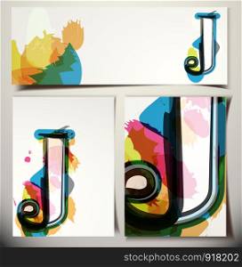 Artistic Greeting Card Font vector Illustration - Letter J
