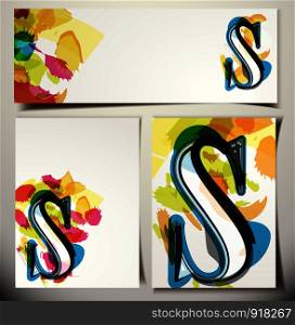 Artistic Greeting Card Font vector Illustration - Letter S