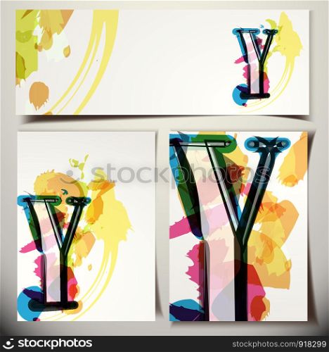 Artistic Greeting Card Font vector Illustration - Letter Y