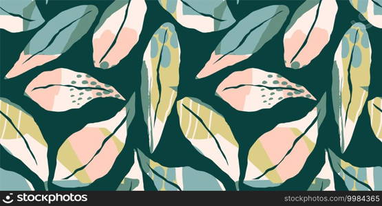 Artistic seamless pattern with abstract leaves. Modern design for paper, cover, fabric, interior decor and other users.. Artistic seamless pattern with abstract leaves. Modern design for paper, cover, fabric, interior decor and other use.