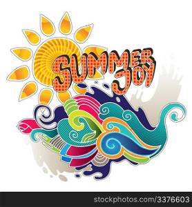 Artistic summer banner with abstract shapes