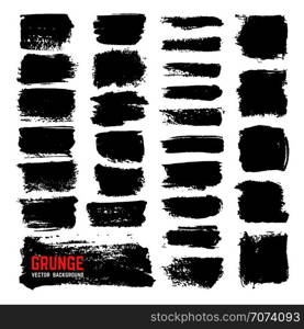 Artistic textured ink brushes. Vector black paintbrush strokes isolated on white background. Abstract pain black stroke texture illustration. Artistic textured ink brushes. Vector black paintbrush strokes isolated on white background