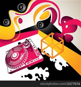 Artistic urban party background with abstraction