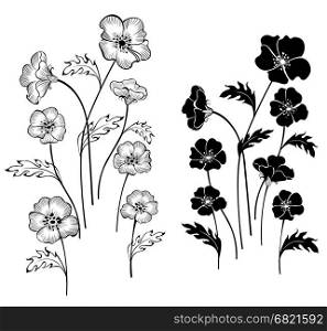 artistically painted delicate flowers on a white background.&#xA;