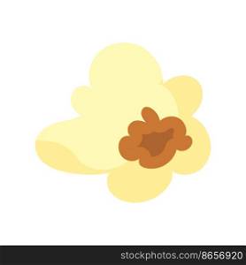 ?artoon kernel popcorn and pop corn snack. Tasty icon grain maize and salty eat. Caramel sweetcorn for movie and isolated single nutrition. Closeup fluffy treat vector illustration