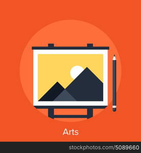 arts icon. Abstract vector illustration of arts flat design concept.