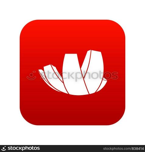 ArtScience Museum in Singapore icon digital red for any design isolated on white vector illustration. ArtScience Museum in Singapore icon digital red
