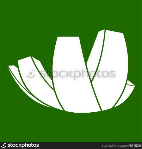 ArtScience Museum in Singapore icon white isolated on green background. Vector illustration. ArtScience Museum in Singapore icon green
