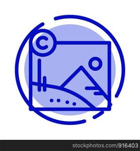 Artwork, Business, Copyright, Copyrighted Blue Dotted Line Line Icon
