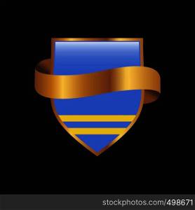 Aruba flag Golden badge design vector