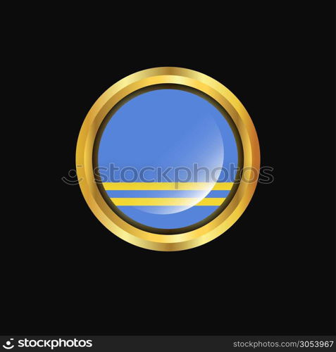 Aruba flag Golden button
