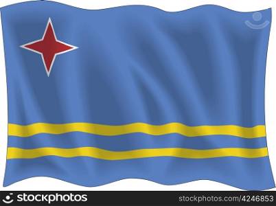 Aruba flag isolated on white background