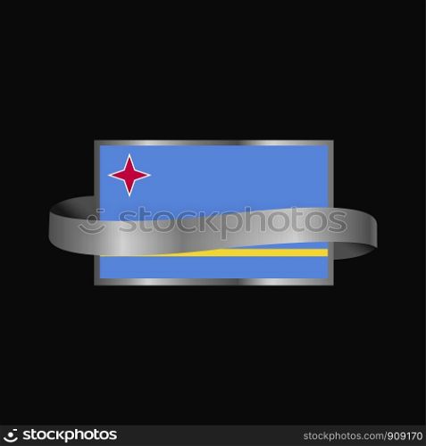 Aruba flag Ribbon banner design